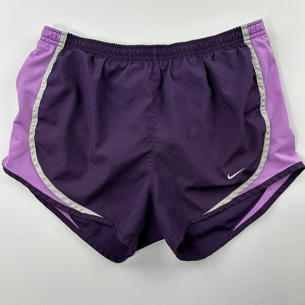 Nike Tempo Dri-Fit Running Shorts Purple Lavender Silver‎ Reflective Womens XS
